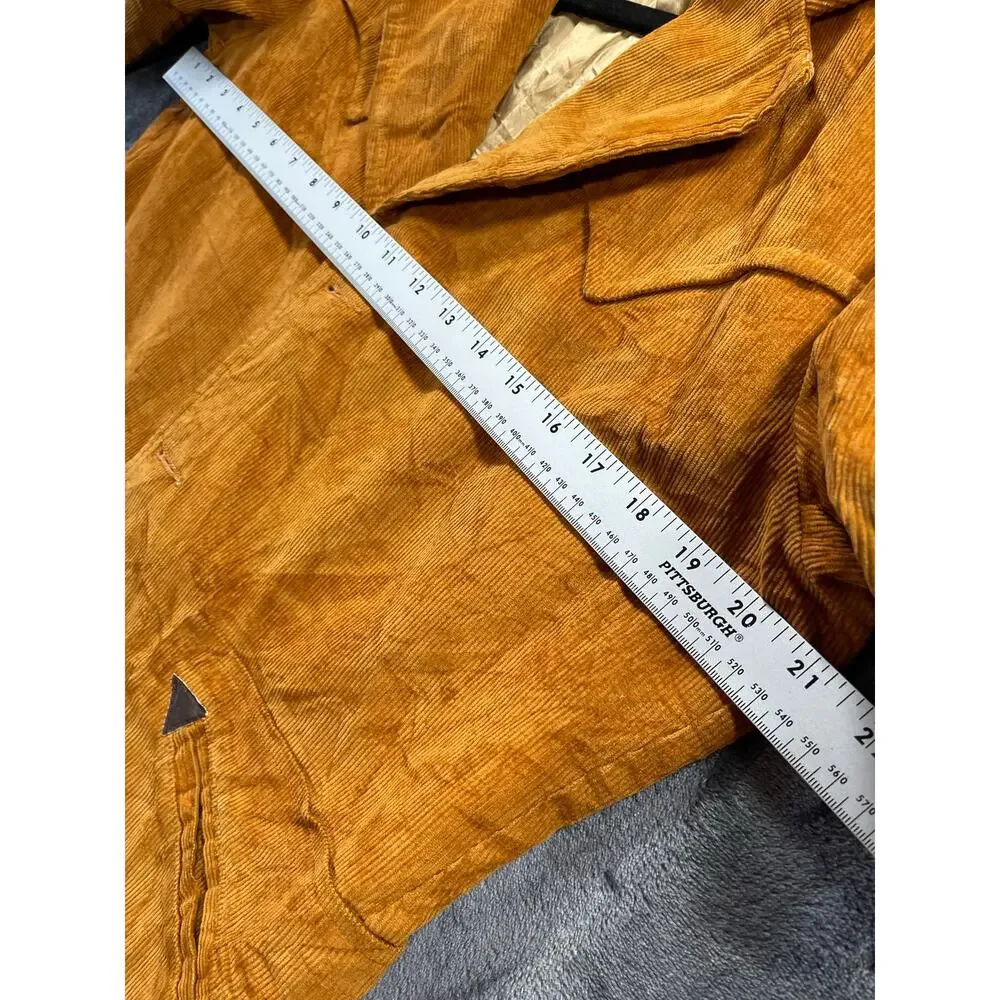 Vintage 70s  Corduroy Western Blazer Jacket Brad Whitney Mens Medium 38 40 Rust